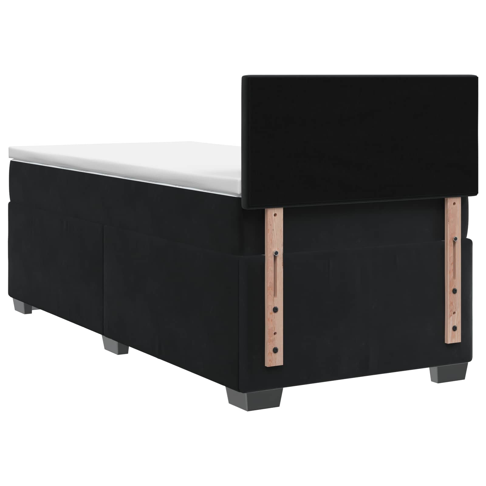 Boxspringbett mit Matratze und LED Schwarz 100 x 200 cm Samt