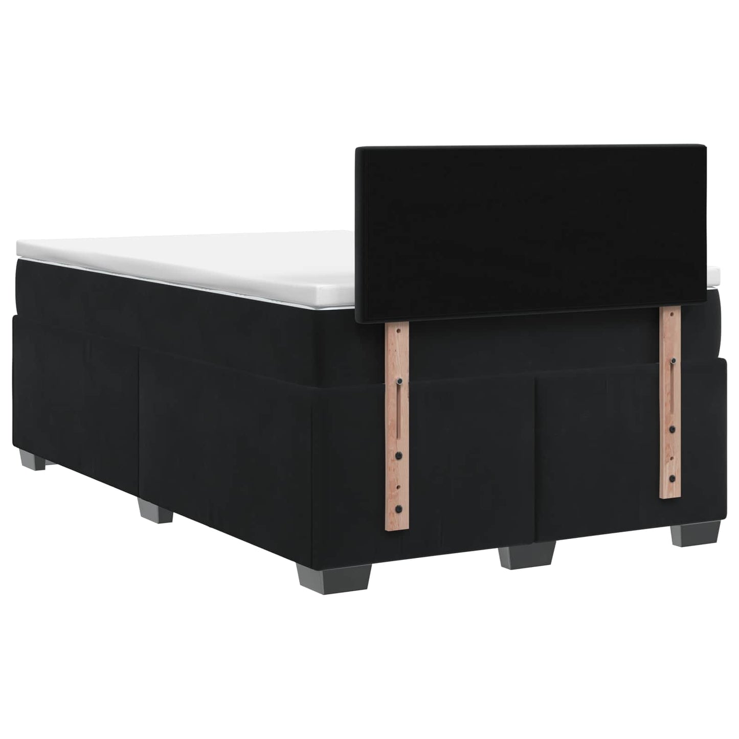 Boxspringbett mit Matratze und LED Schwarz 120 x 190 cm Samt