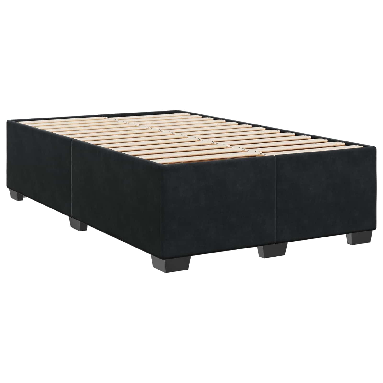 Boxspringbett mit Matratze und LED Schwarz 120 x 190 cm Samt