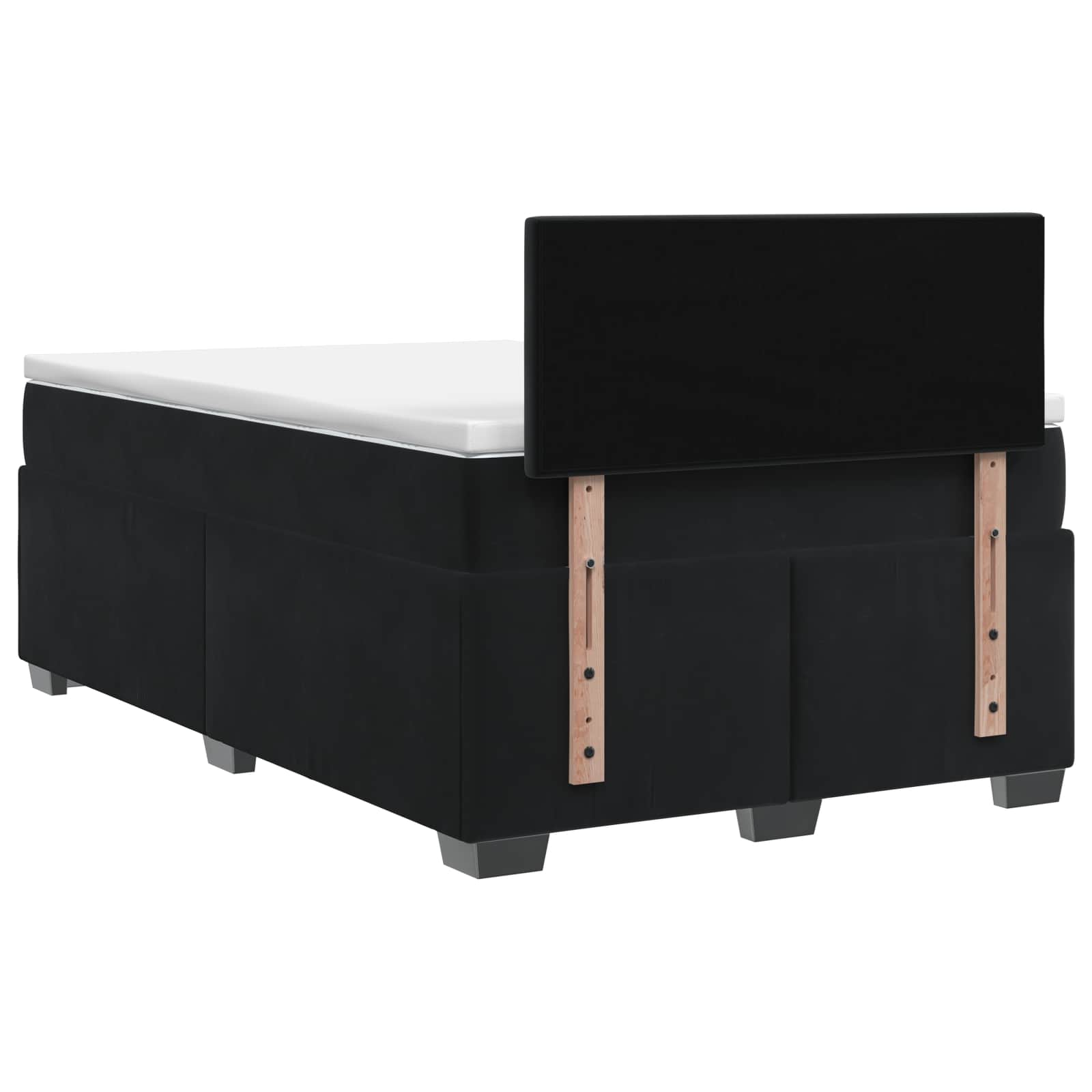 Boxspringbett mit Matratze und LED Schwarz 120 x 190 cm Samt