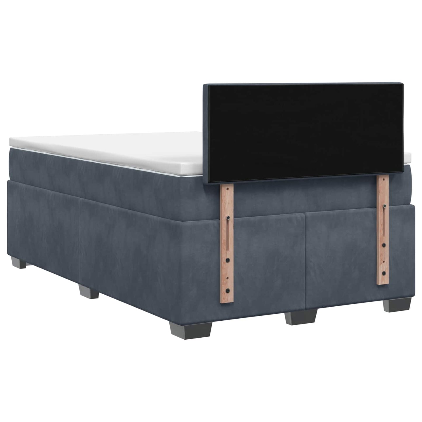 Boxspringbett mit Matratze und LED Dunkelgrau 120 x 200 cm Samt