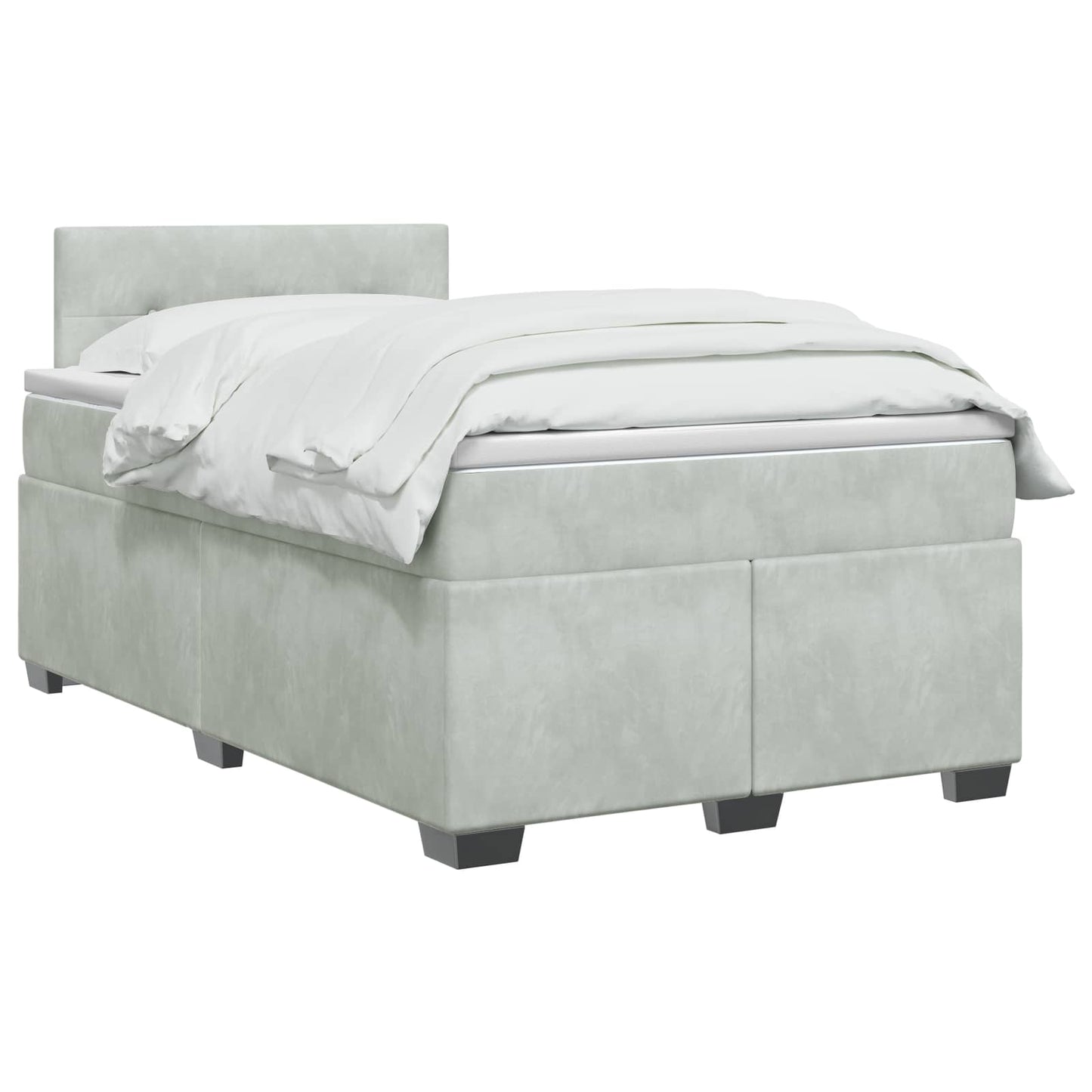 Boxspringbett mit Matratze und LED Hellgrau 120 x 200 cm Samt