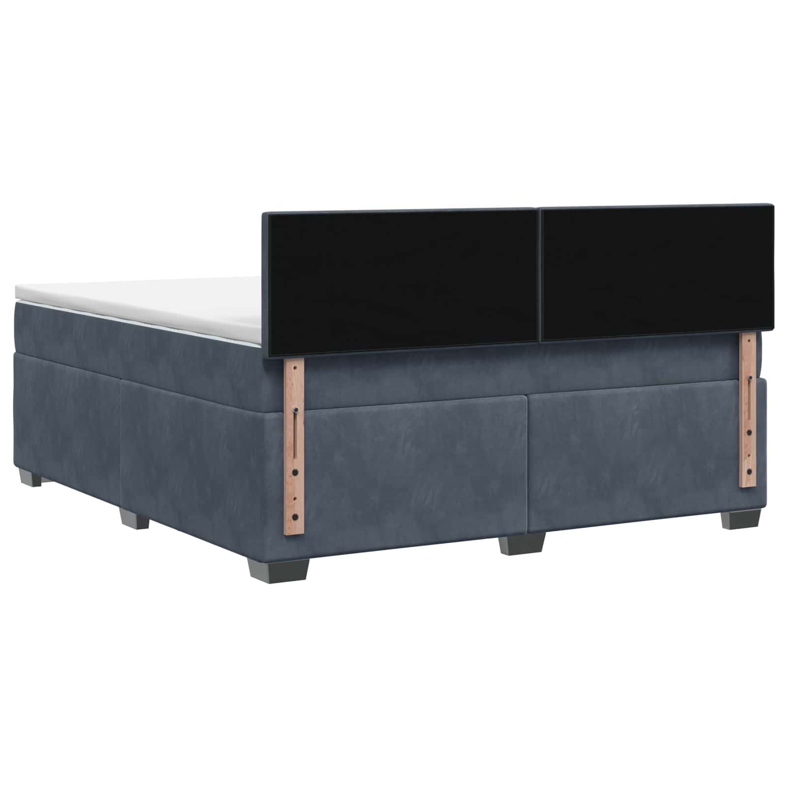 Boxspringbett mit Matratze und LED Dunkelgrau 140 x 190 cm Samt