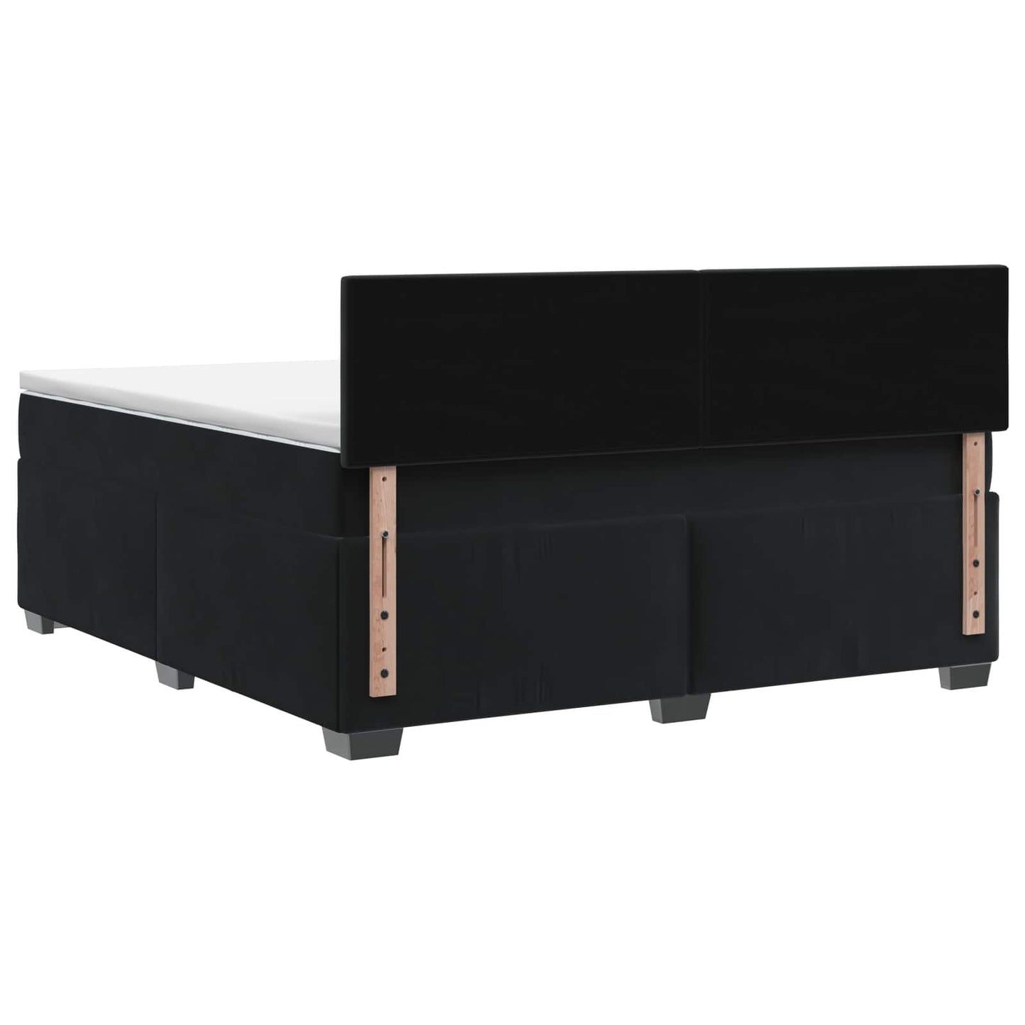 Boxspringbett mit Matratze und LED Schwarz 140 x 190 cm Samt