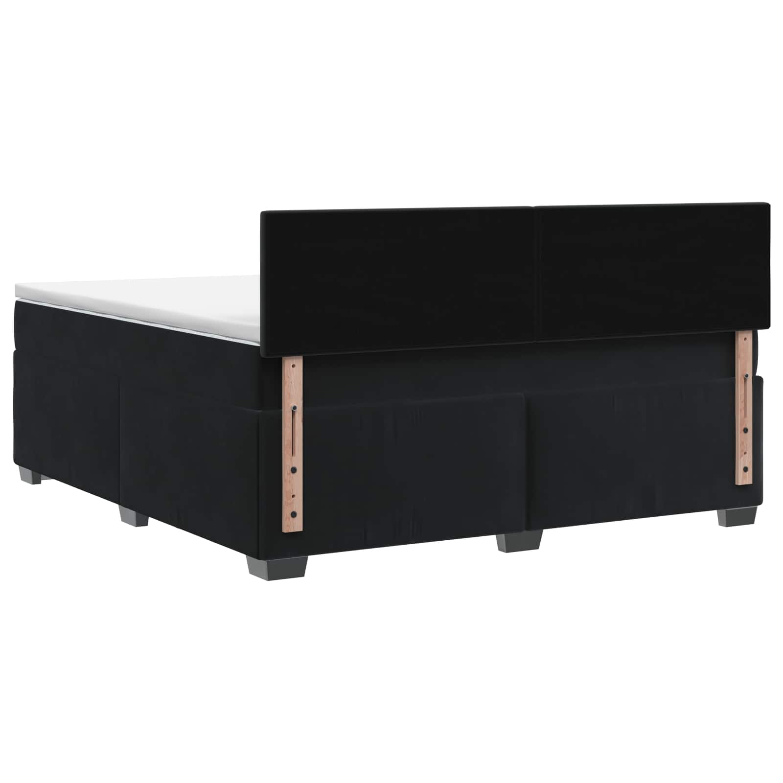 Boxspringbett mit Matratze und LED Schwarz 140 x 190 cm Samt