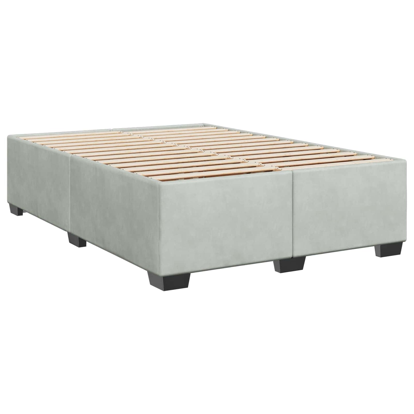 Boxspringbett mit Matratze und LED Hellgrau 140 x 200 cm Samt