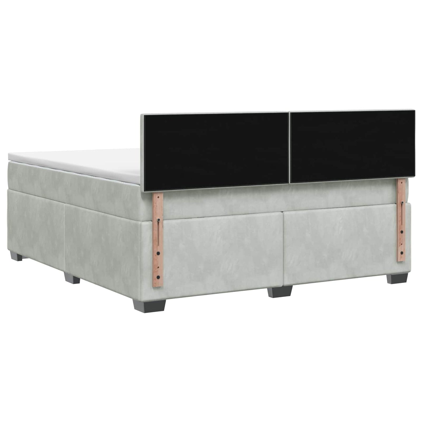 Boxspringbett mit Matratze und LED Hellgrau 140 x 200 cm Samt