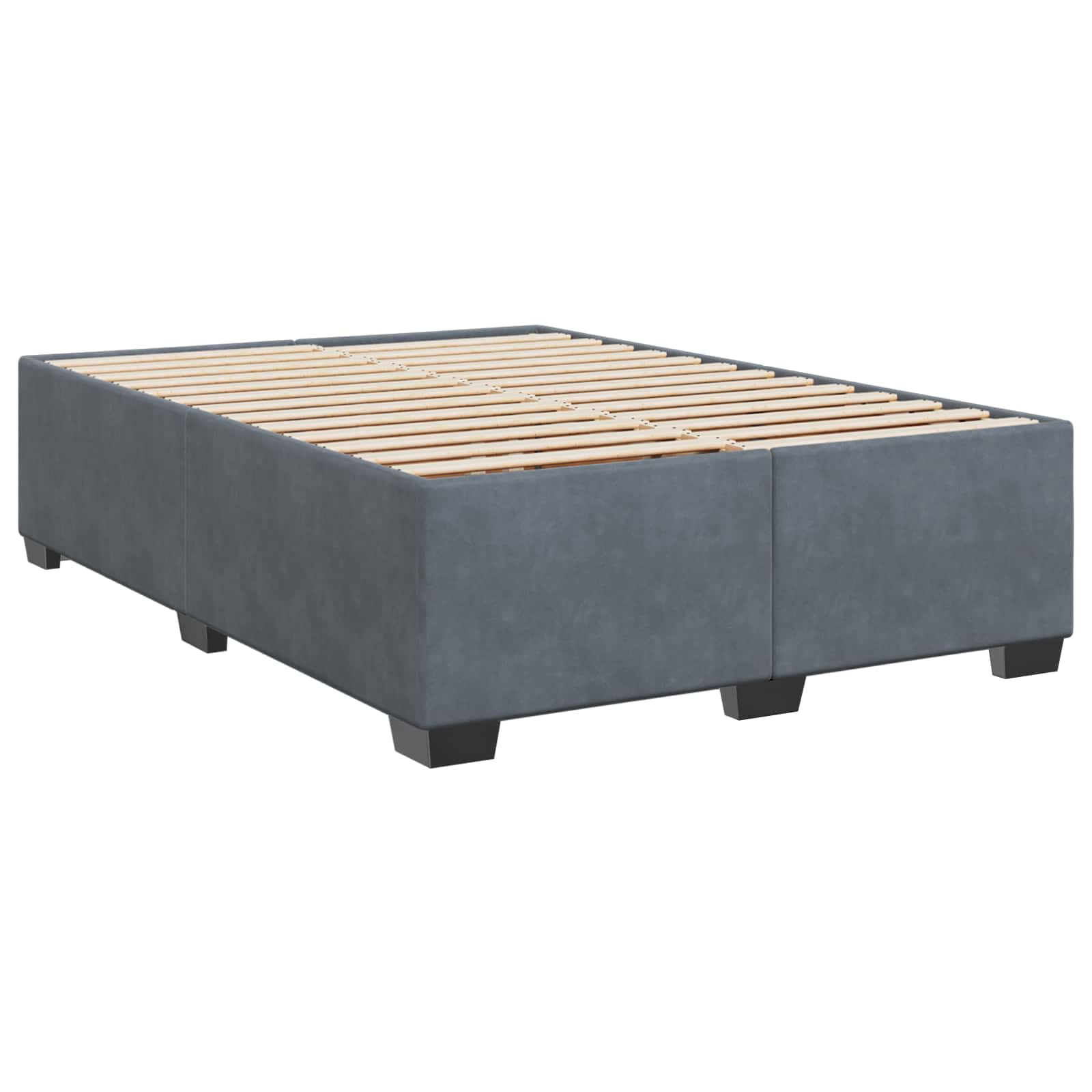 Boxspringbett mit Matratze und LED Dunkelgrau 140 x 200 cm Samt