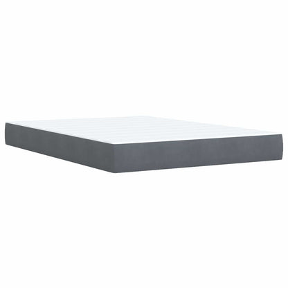 Boxspringbett mit Matratze und LED Dunkelgrau 140 x 200 cm Samt