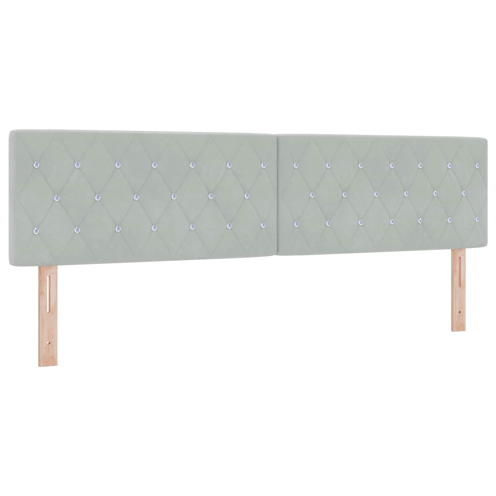 Boxspringbett mit Matratze und LED Hellgrau 180 x 200 cm Samt