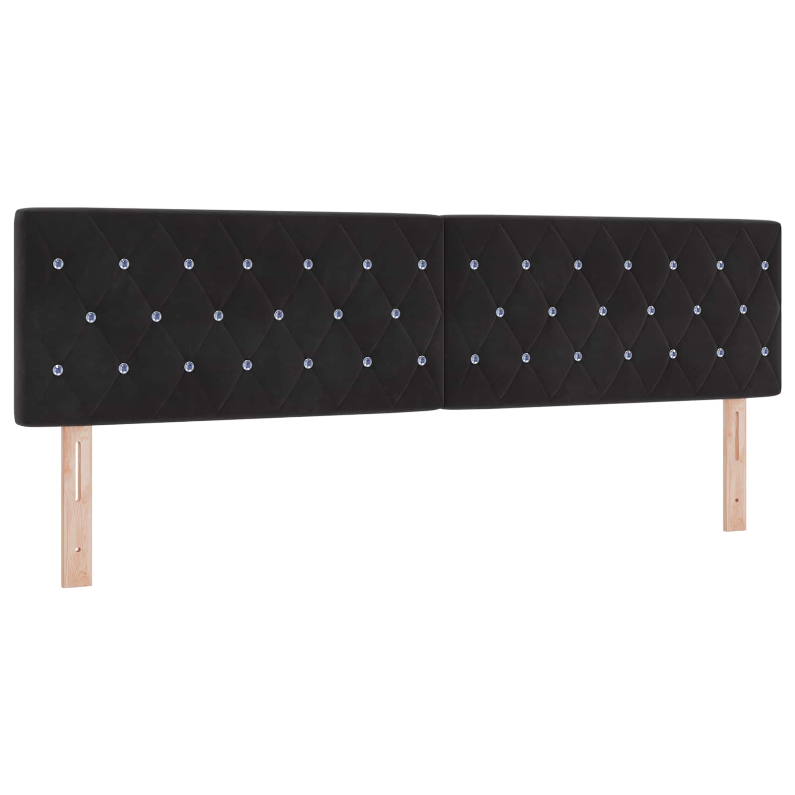 Boxspringbett mit Matratze und LED Schwarz 180 x 200 cm Samt
