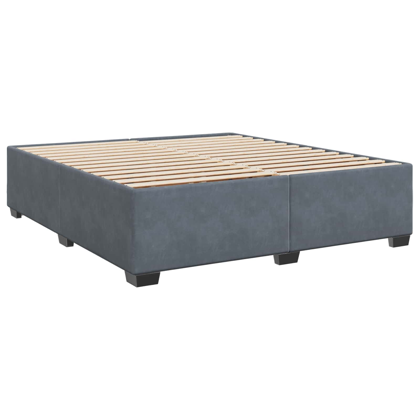 Boxspringbett mit Matratze und LED Dunkelgrau 180 x 200 cm Samt