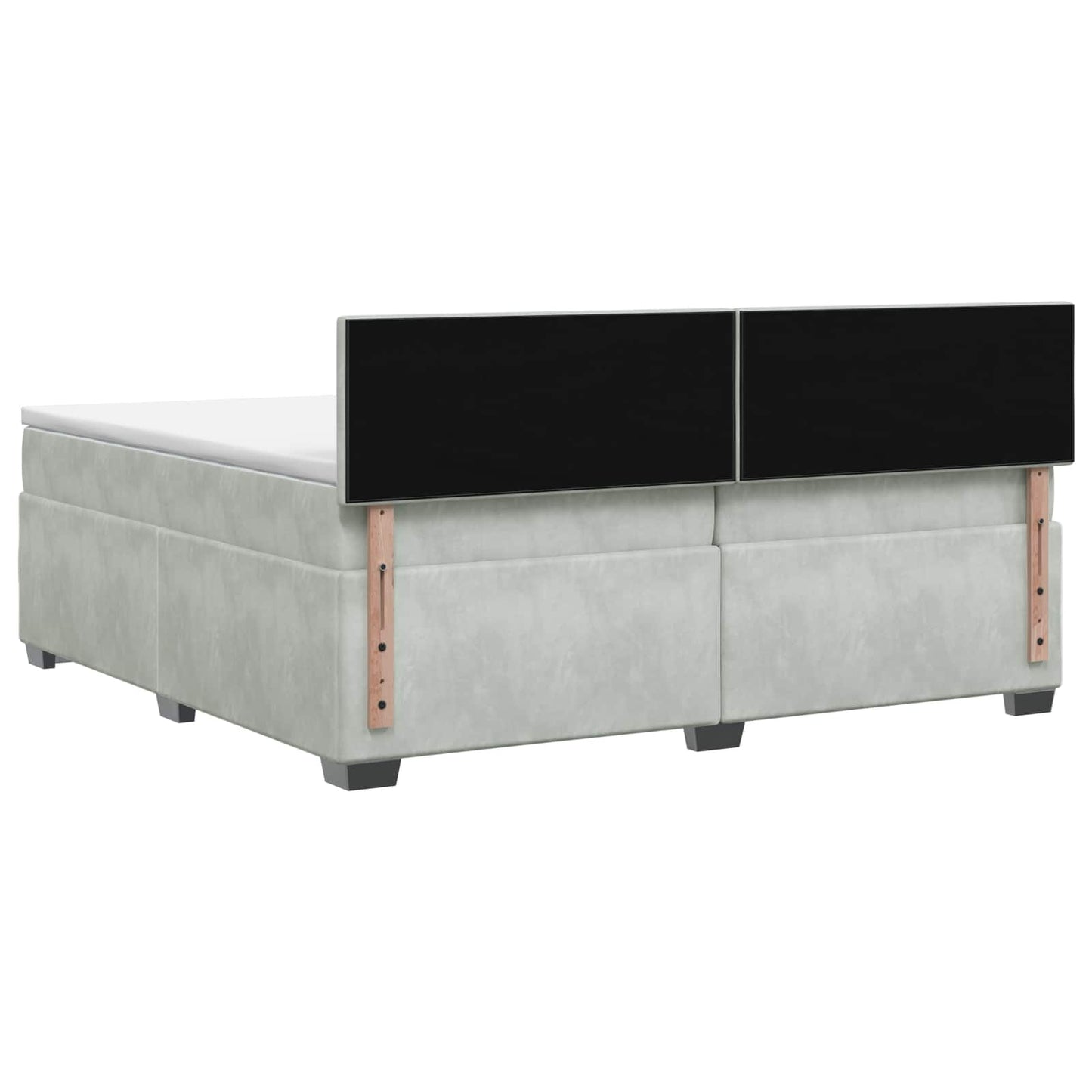 Boxspringbett mit Matratze und LED Hellgrau 200 x 200 cm Samt