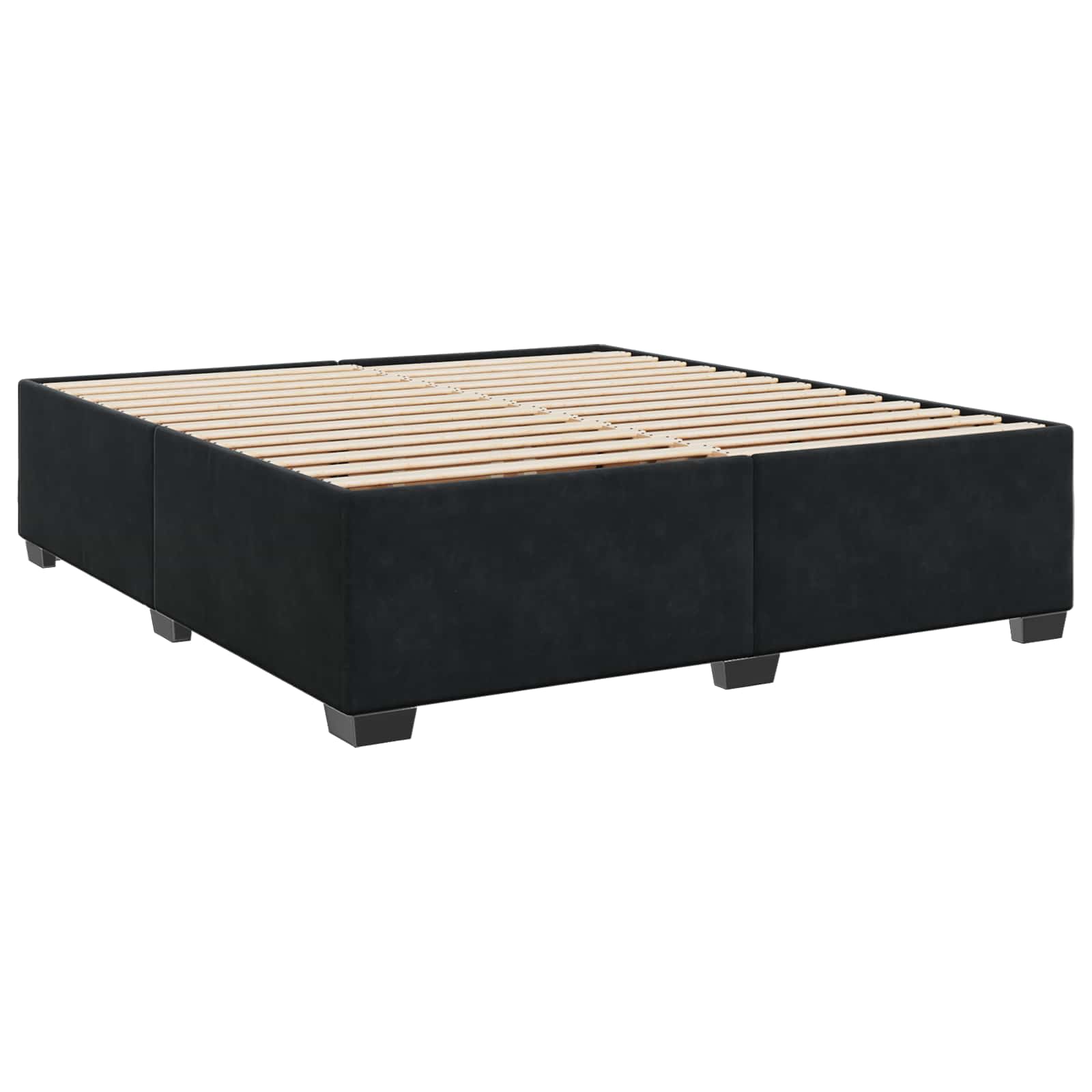 Boxspringbett mit Matratze und LED Schwarz 200 x 200 cm Samt