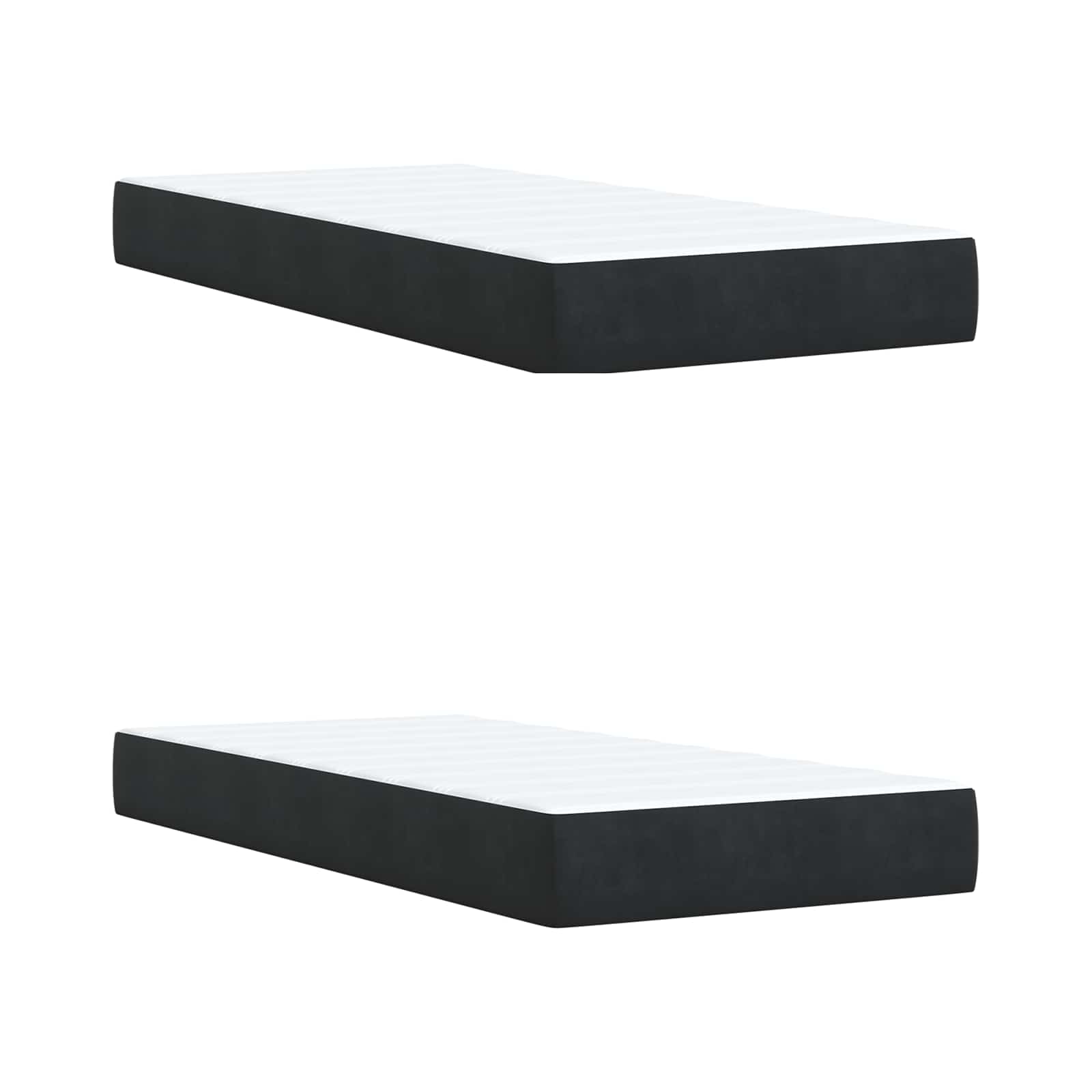Boxspringbett mit Matratze und LED Schwarz 200 x 200 cm Samt