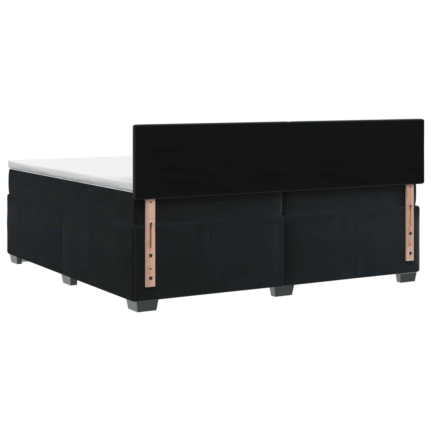 Boxspringbett mit Matratze und LED Schwarz 200 x 200 cm Samt