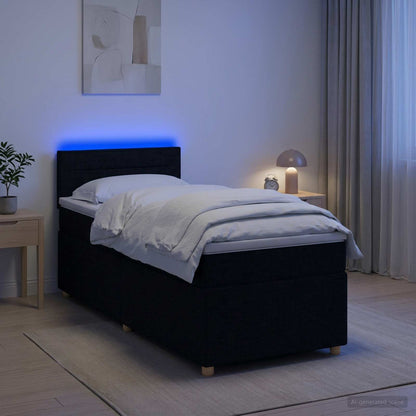 Boxspringbett mit Matratze Schwarz 90 x 190 cm Stoff