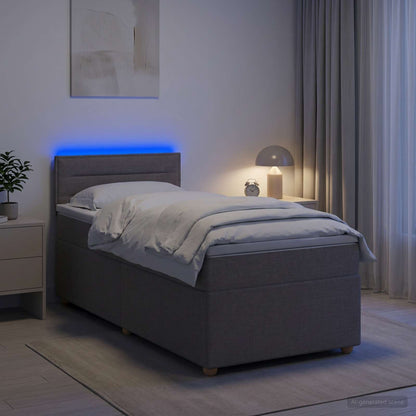 Boxspringbett mit Matratze mit Kopfteil Taupe 90 x 190 cm Stoff