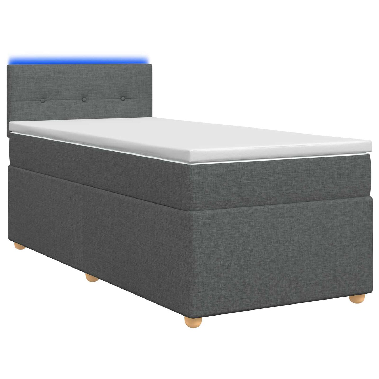 Boxspringbett mit Matratze Dunkelgrau 80 x 200 cm Stoff