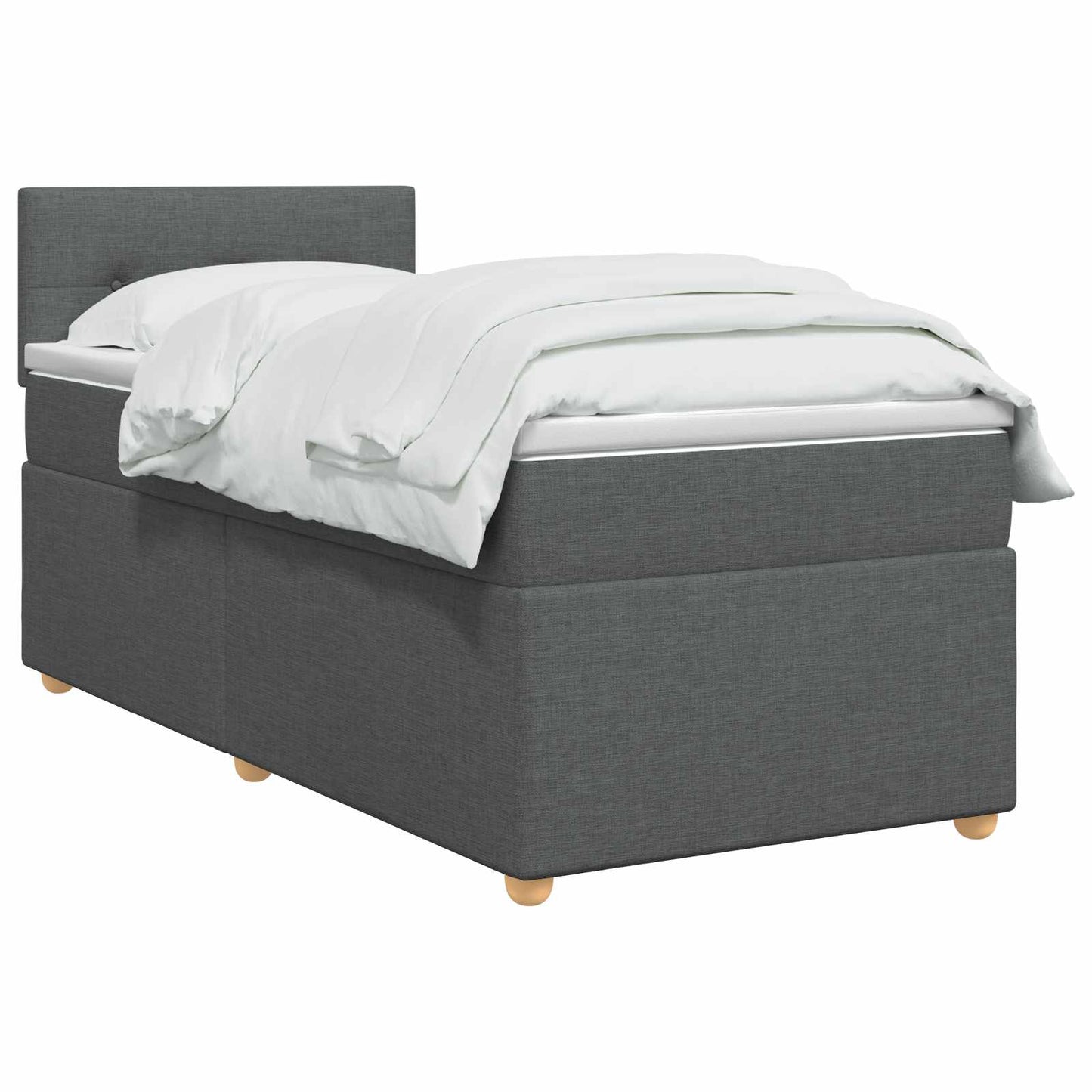 Boxspringbett mit Matratze Dunkelgrau 80 x 200 cm Stoff