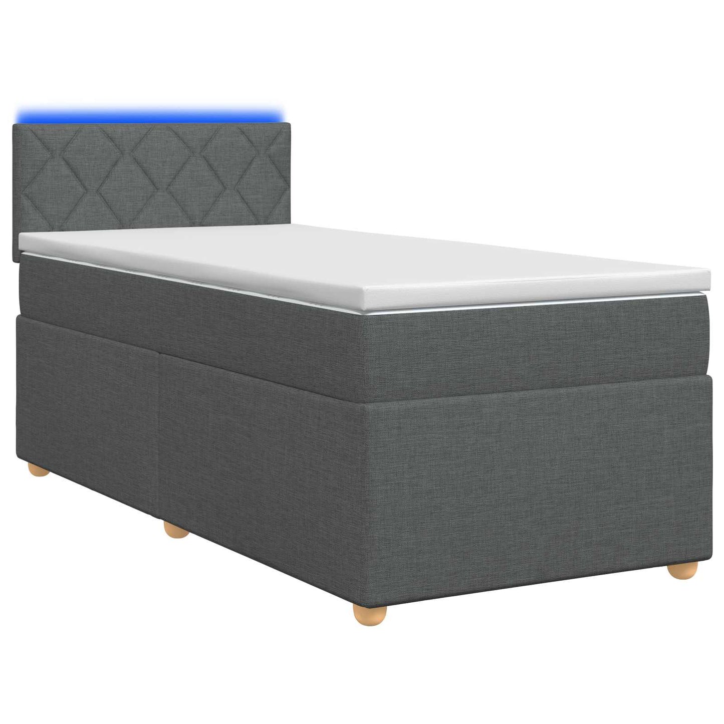 Boxspringbett mit Matratze Dunkelgrau 80 x 200 cm Stoff