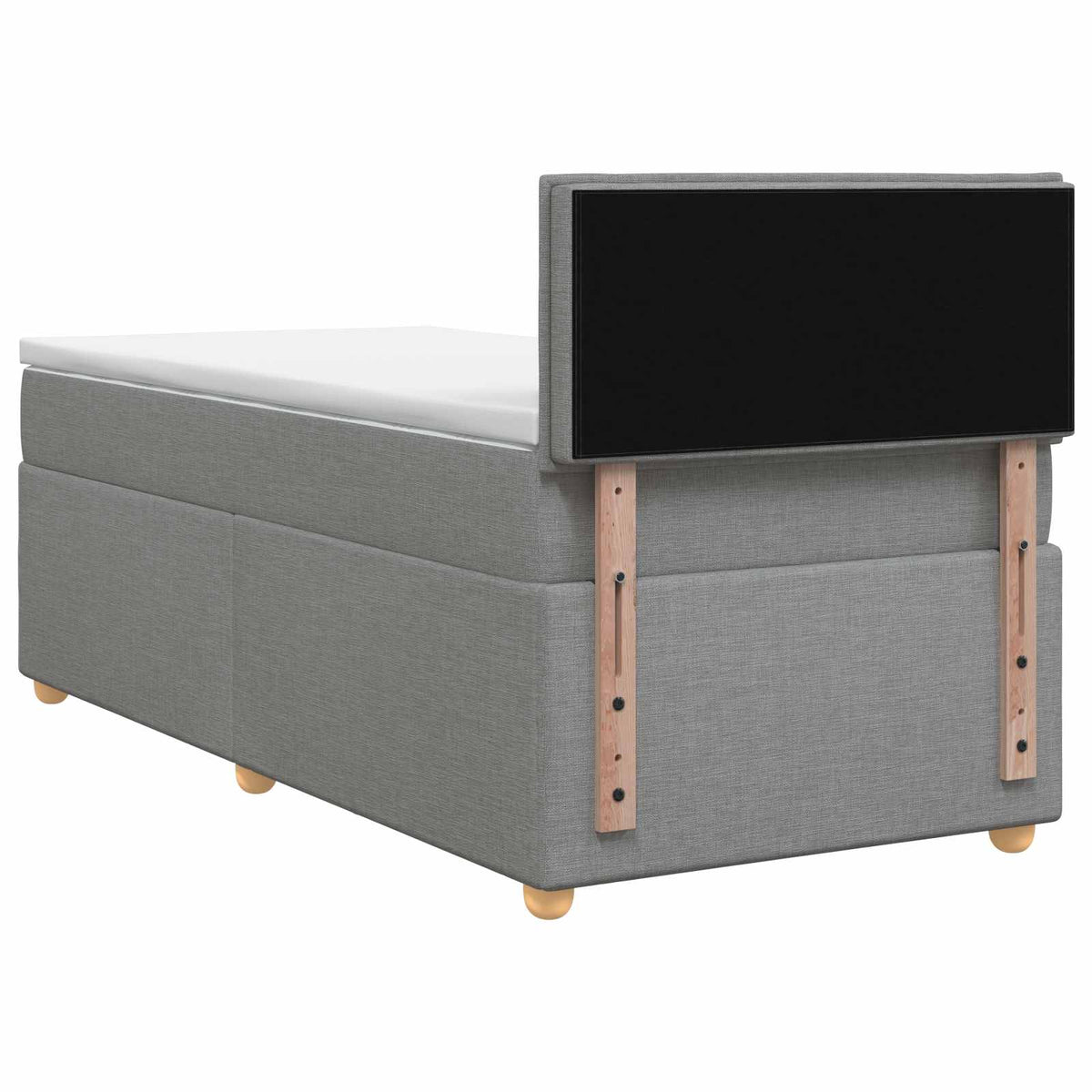 Boxspringbett mit Matratze Hellgrau 90 x 190 cm Stoff