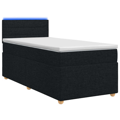 Boxspringbett mit Matratze Schwarz 90 x 190 cm Stoff