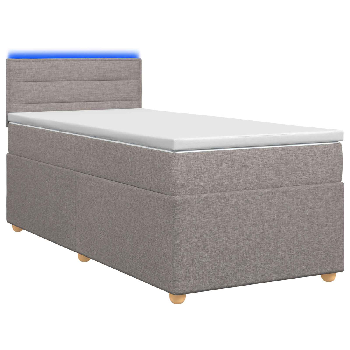 Boxspringbett mit Matratze mit Kopfteil Taupe 90 x 190 cm Stoff