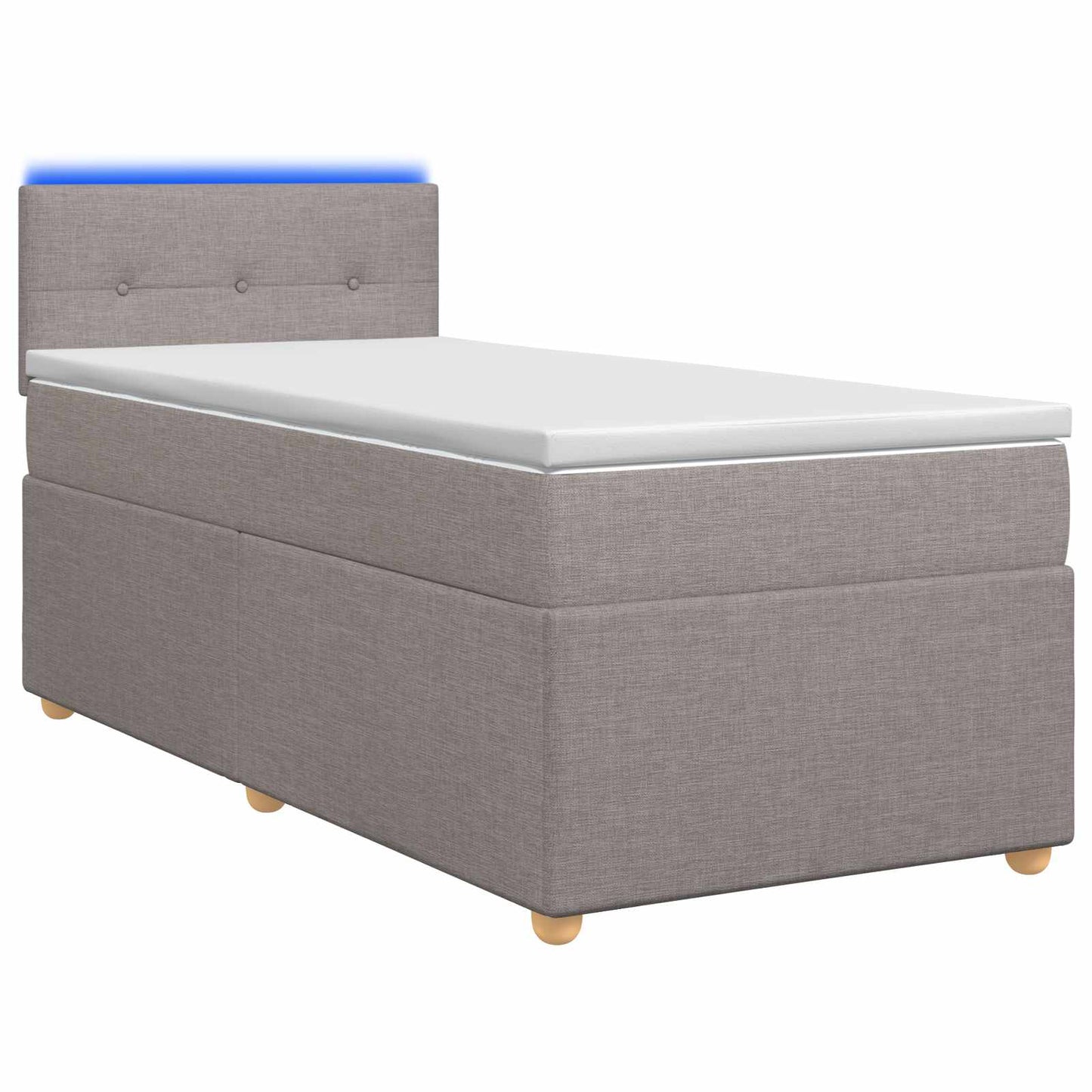 Boxspringbett mit Matratze mit Kopfteil Taupe 90 x 190 cm Stoff