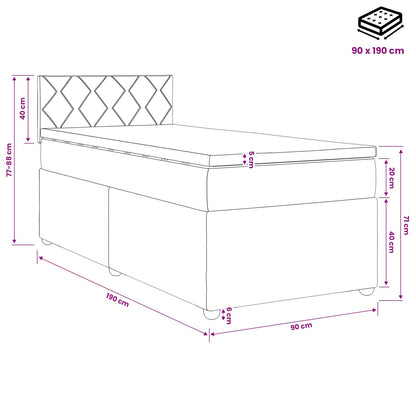 Boxspringbett mit Matratze Schwarz 90 x 190 cm Stoff
