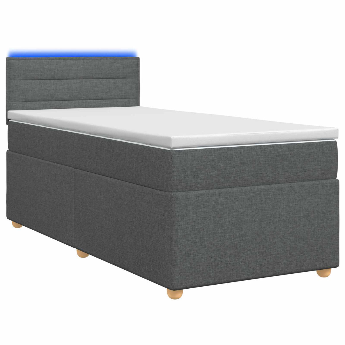 Boxspringbett mit Matratze Dunkelgrau 90 x 200 cm Stoff