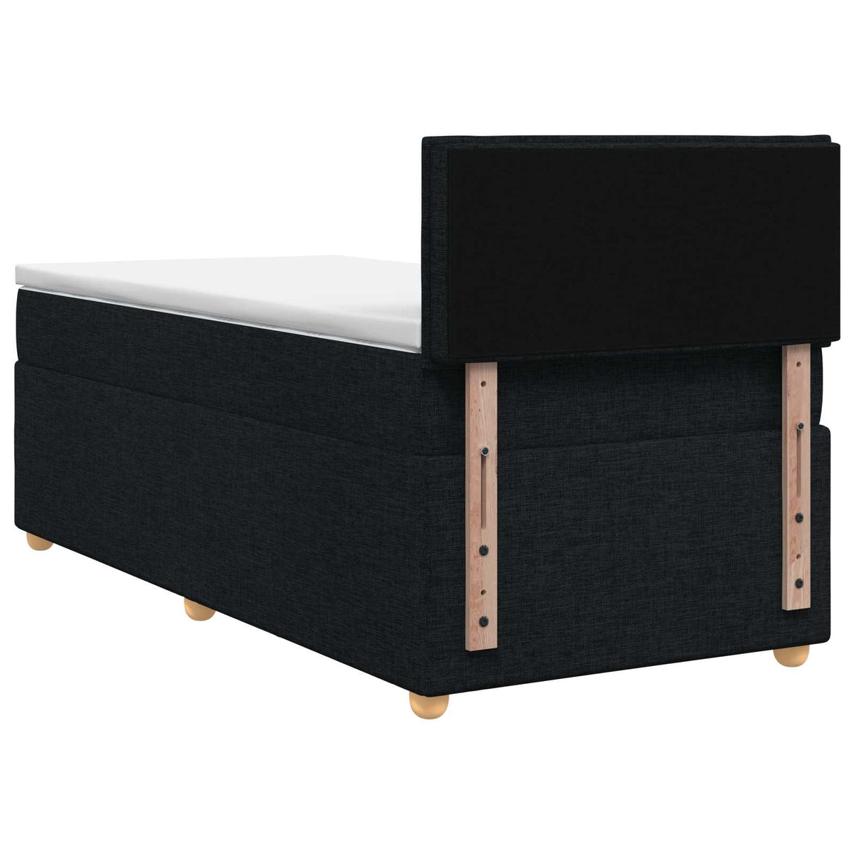 Boxspringbett mit Matratze Schwarz 90 x 200 cm Stoff