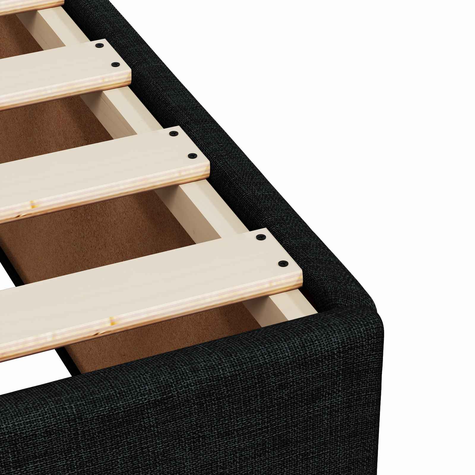Boxspringbett mit Matratze Schwarz 90 x 200 cm Stoff