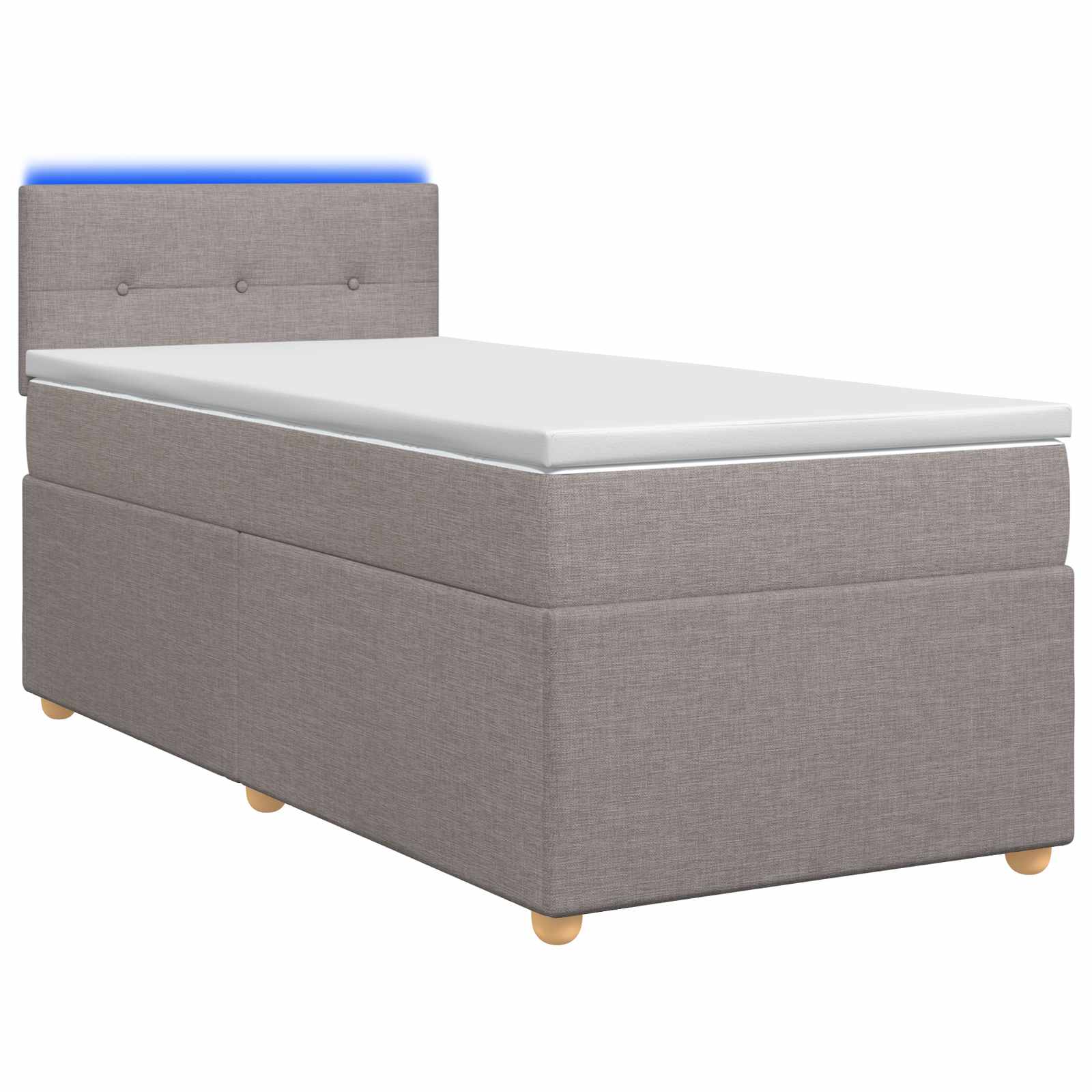 Boxspringbett mit Matratze mit Kopfteil Taupe 90 x 200 cm Stoff