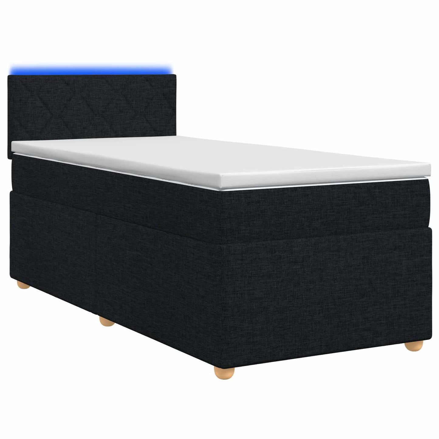 Boxspringbett mit Matratze Schwarz 90 x 200 cm Stoff