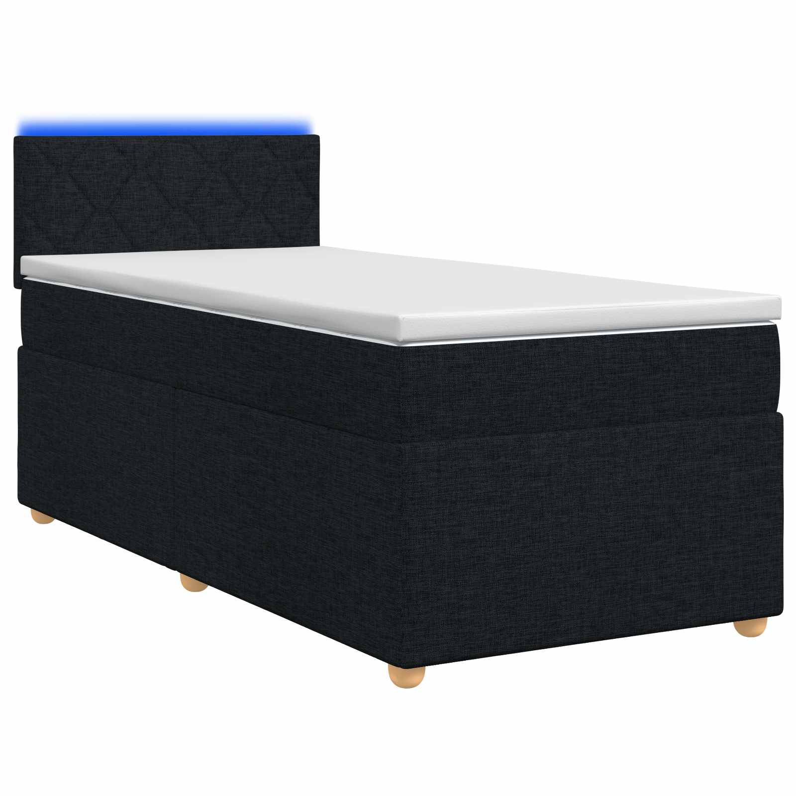Boxspringbett mit Matratze Schwarz 90 x 200 cm Stoff