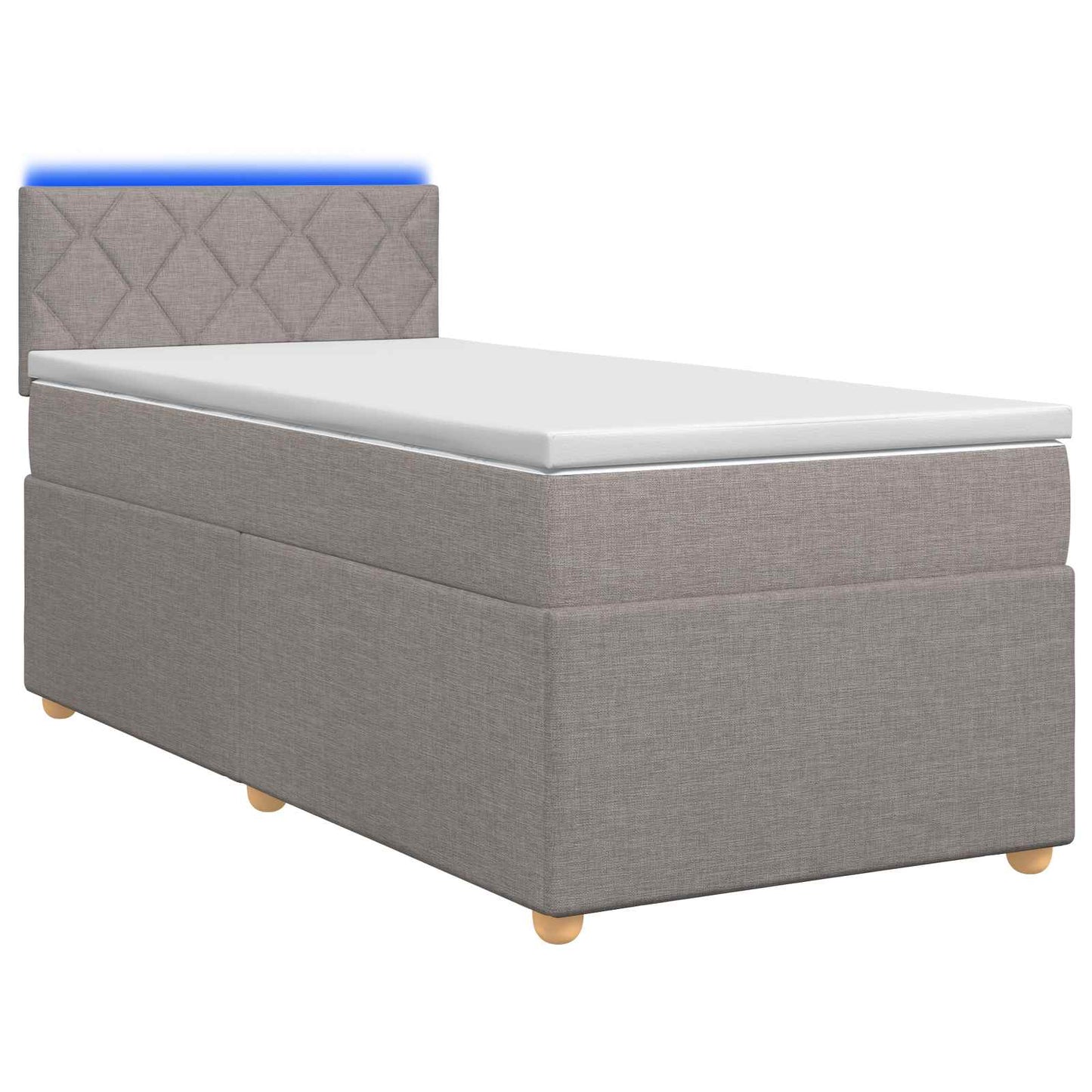 Boxspringbett mit Matratze mit Kopfteil Taupe 90 x 200 cm Stoff