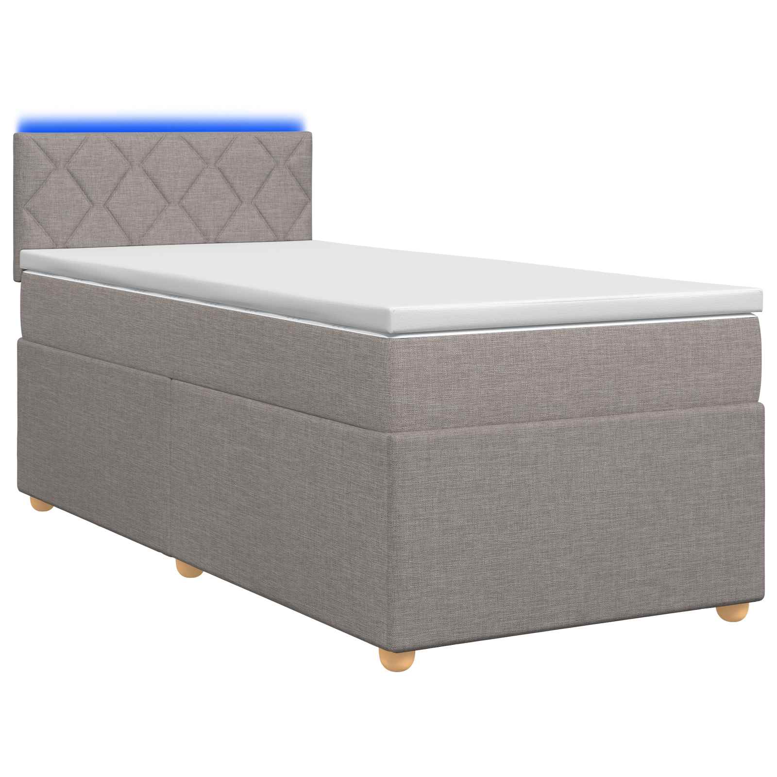 Boxspringbett mit Matratze mit Kopfteil Taupe 90 x 200 cm Stoff