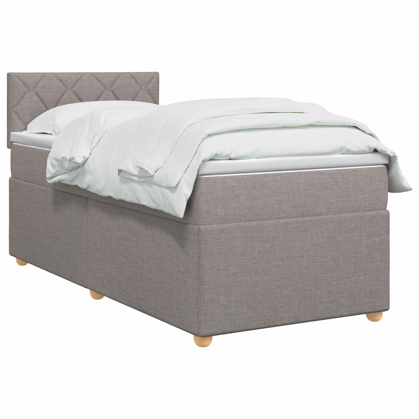 Boxspringbett mit Matratze mit Kopfteil Taupe 90 x 200 cm Stoff