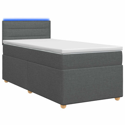 Boxspringbett mit Matratze Dunkelgrau 100 x 200 cm Stoff