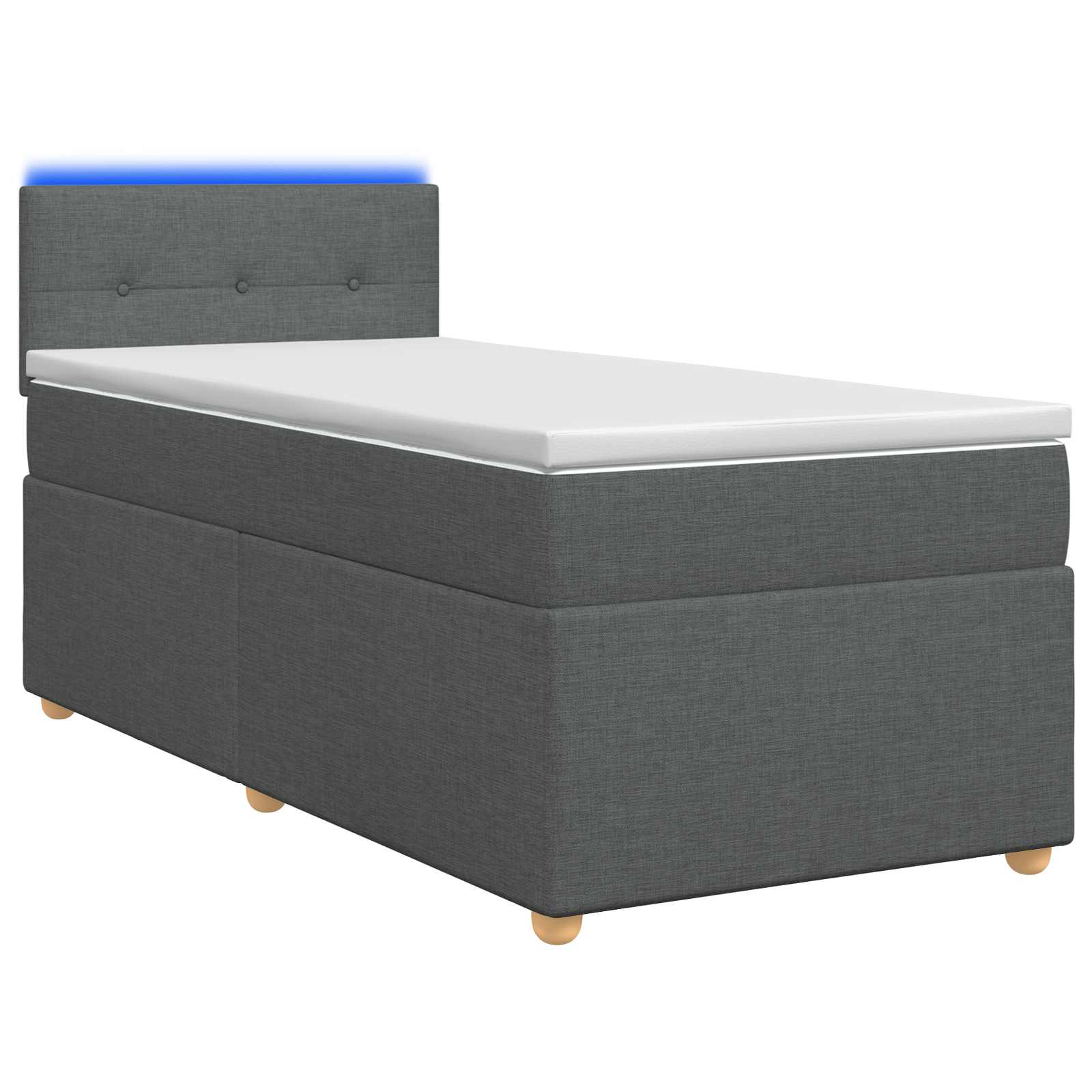 Boxspringbett mit Matratze Dunkelgrau 100 x 200 cm Stoff