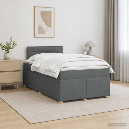 Boxspringbett mit Matratze Dunkelgrau 120 x 200 cm Stoff