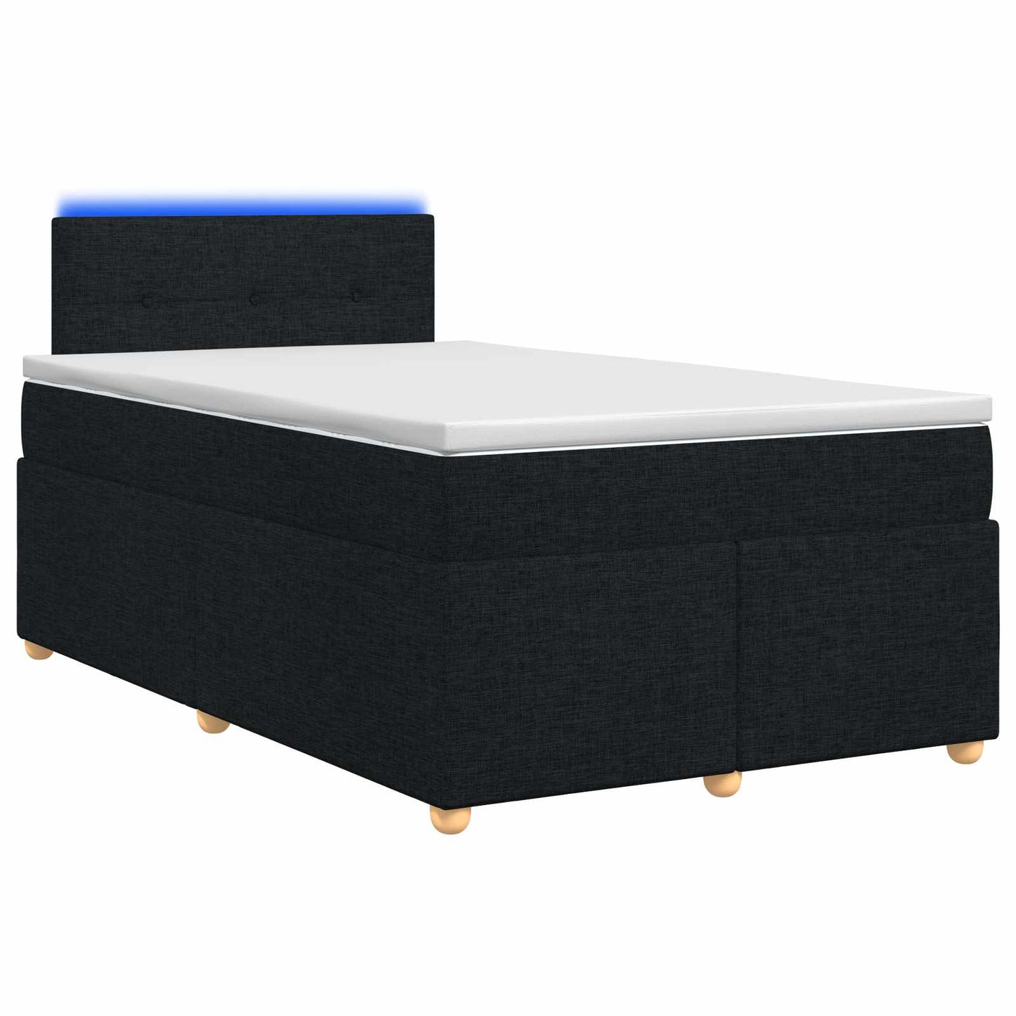 Boxspringbett mit Matratze Schwarz 120 x 190 cm Stoff