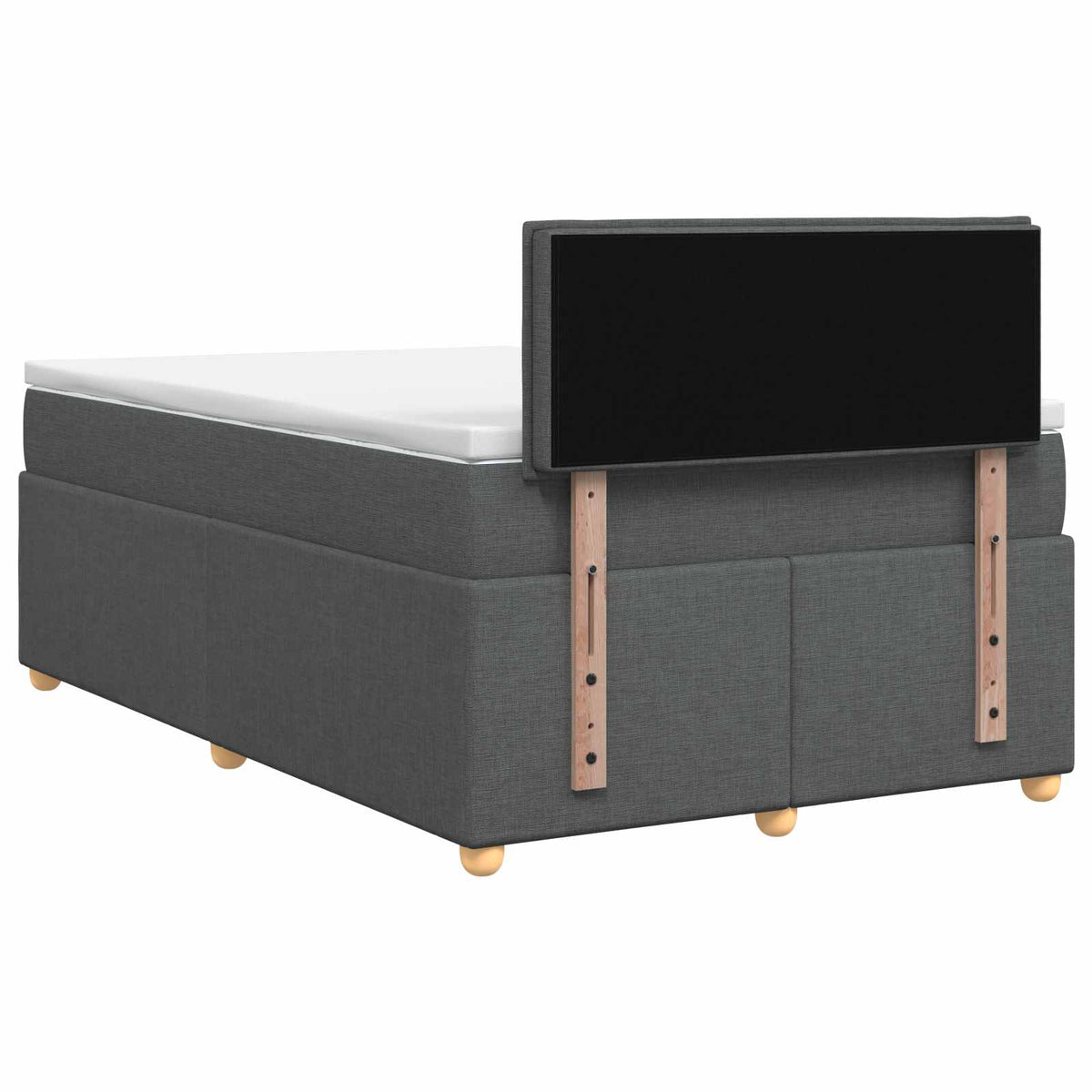 Boxspringbett mit Matratze Dunkelgrau 120 x 200 cm Stoff