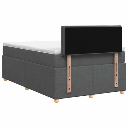 Boxspringbett mit Matratze Dunkelgrau 120 x 200 cm Stoff