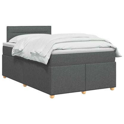 Boxspringbett mit Matratze Dunkelgrau 120 x 200 cm Stoff