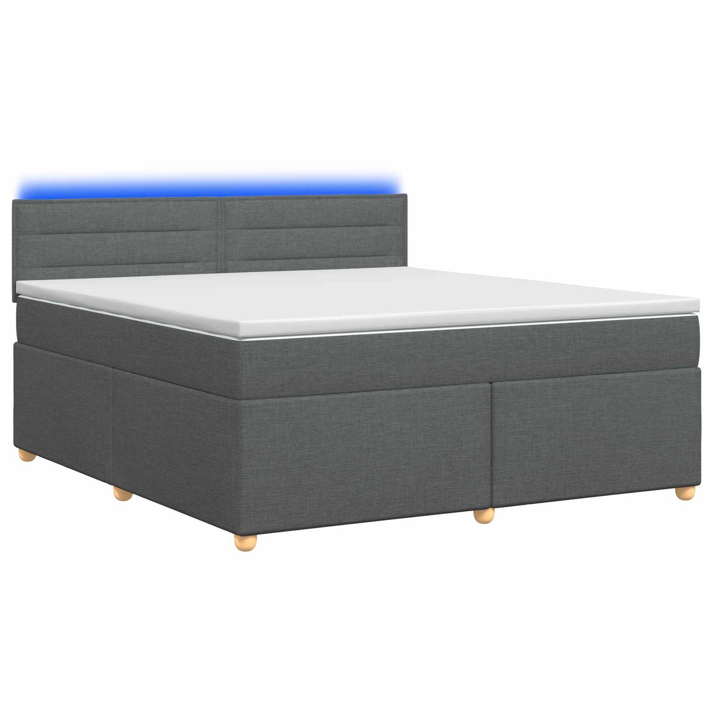 Boxspringbett mit Matratze Dunkelgrau 140 x 190 cm Stoff