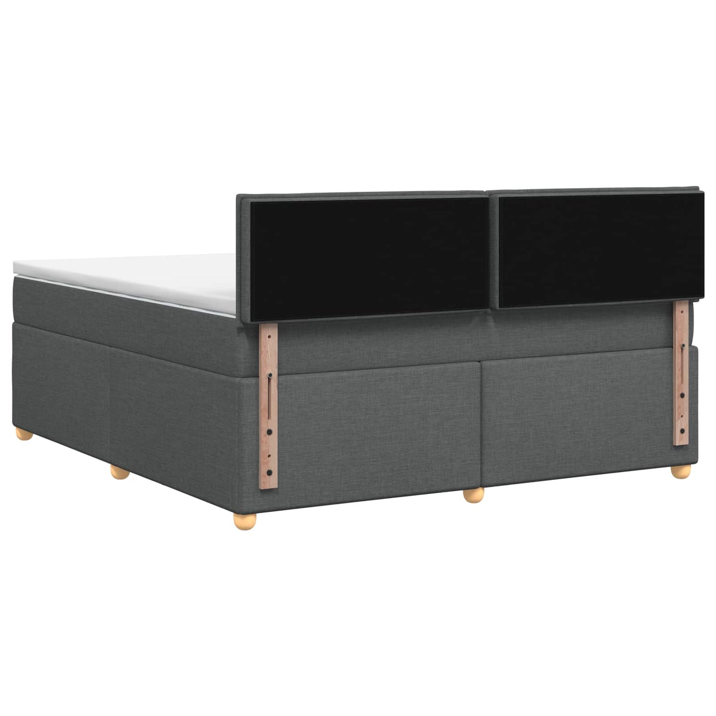 Boxspringbett mit Matratze Dunkelgrau 140 x 190 cm Stoff