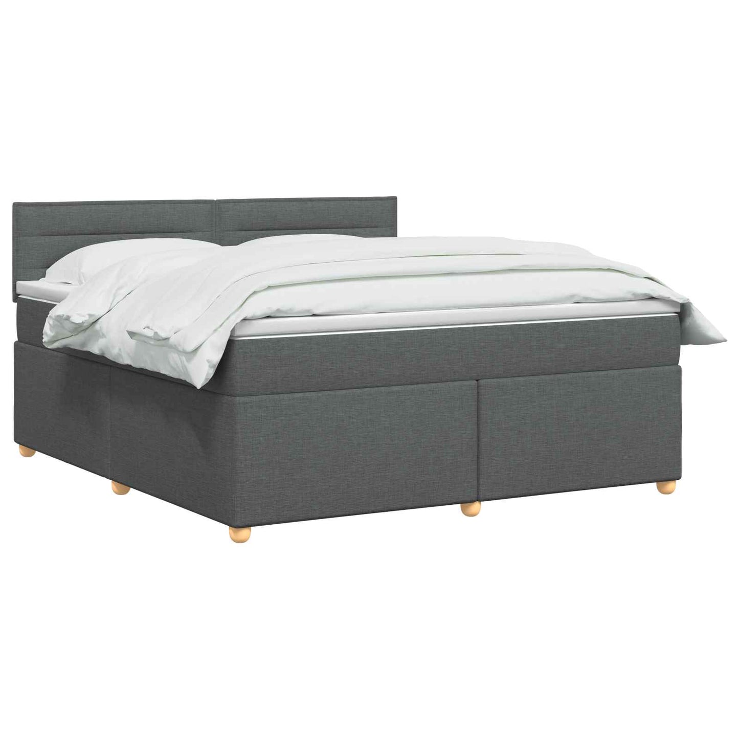 Boxspringbett mit Matratze Dunkelgrau 140 x 190 cm Stoff