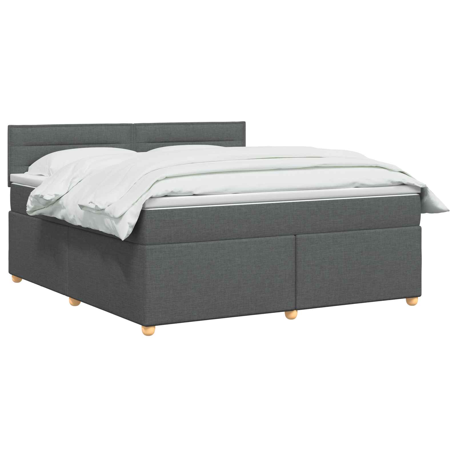 Boxspringbett mit Matratze Dunkelgrau 140 x 190 cm Stoff